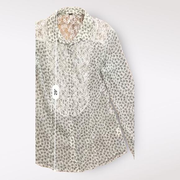 Free People All That Glitters Button Down Shirt Size S - Picture 4 of 8